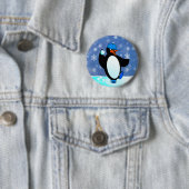 Frecher Baseball-Pinguin Button (Beispiel)