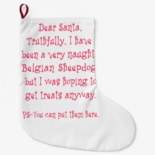 Frecher belgischer Schäferhund Großer Weihnachtsstrumpf (Vorderseite)