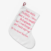 Frecher Bewohner von Bolognese Großer Weihnachtsstrumpf (Vorderansicht (hängend))