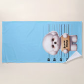 Frecher Bichon Frise Strandtuch (Vorderseite)