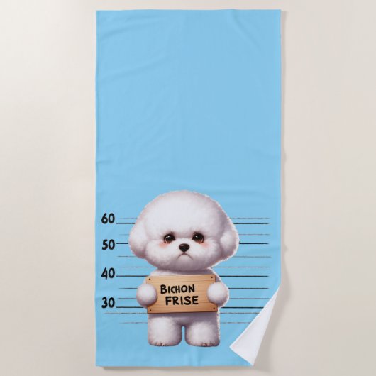 Frecher Bichon Frise Strandtuch (Vorderseite)