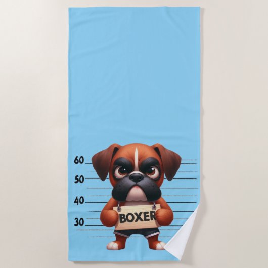 Frecher Boxer Strandtuch (Vorderseite)
