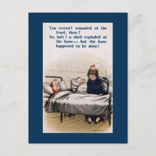 Frecher britischer Humor aus dem Ersten Weltkrieg Postkarte