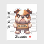 Frecher Bulldogge Aufkleber (Blatt)