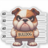 Frecher Bulldogge Aufkleber (Vorderseite)