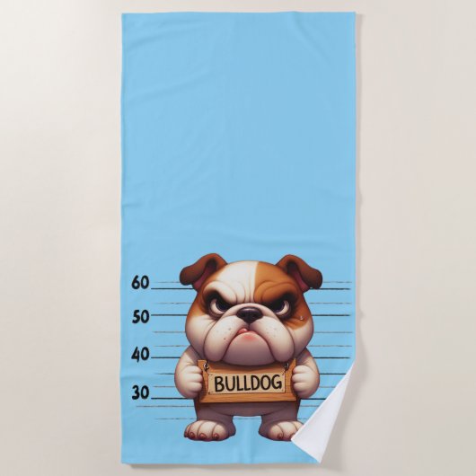 Frecher Bulldogge Strandtuch (Vorderseite)