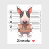 Frecher Bullterrier Aufkleber (Blatt)