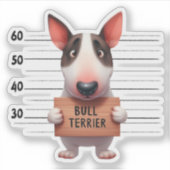 Frecher Bullterrier Aufkleber (Vorderseite)