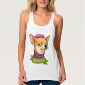 Frecher Chihuahua-Aufkleber Tank Top (Vorderseite)