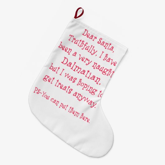 Frecher Dalmatiner Großer Weihnachtsstrumpf (Vorderansicht (hängend))
