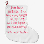 Frecher Dalmatiner Großer Weihnachtsstrumpf (Vorderseite)