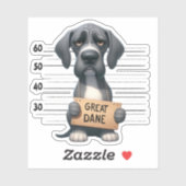 Frecher Deutsche Dogge Aufkleber (Blatt)