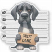 Frecher Deutsche Dogge Aufkleber (Vorderseite)