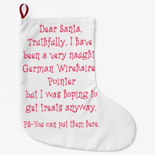 Frecher deutscher Drahthaar-Zeiger Großer Weihnachtsstrumpf (Vorderseite)