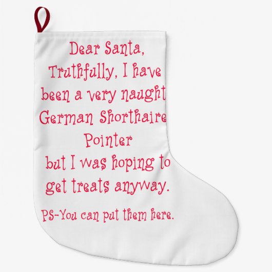Frecher deutscher kurzhaariger Zeiger Großer Weihnachtsstrumpf (Vorderseite)