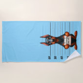 Frecher Dobermann Pinscher Strandtuch (Vorderseite)
