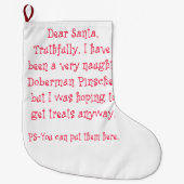 Frecher DobermannPinscher Großer Weihnachtsstrumpf (Vorderseite)