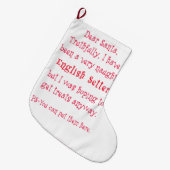 Frecher englischer Setzer Großer Weihnachtsstrumpf (Vorderansicht (hängend))