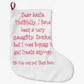 Frecher Esel Großer Weihnachtsstrumpf (Vorderseite)