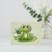 frecher Frosch im Teich Postkarte (Stehend Vorderseite)