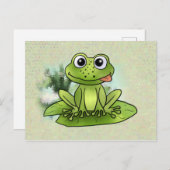 frecher Frosch im Teich Postkarte (Vorne/Hinten)