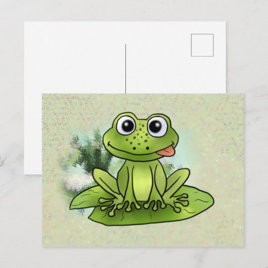 frecher Frosch im Teich Postkarte (Vorne/Hinten)