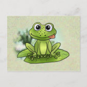 frecher Frosch im Teich Postkarte (Vorderseite)