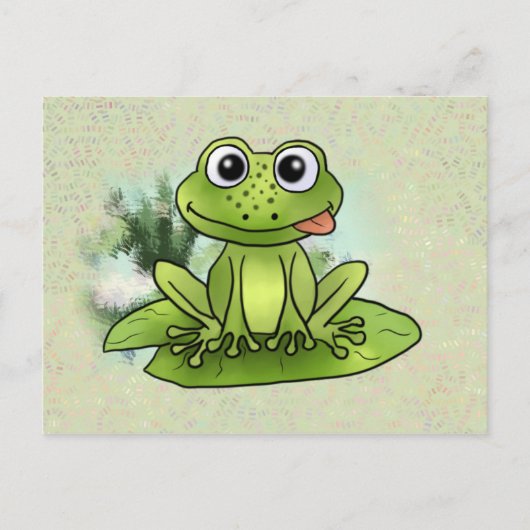 frecher Frosch im Teich Postkarte (Vorderseite)