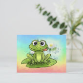 frecher Frosch im Teich Postkarte (Stehend Vorderseite)