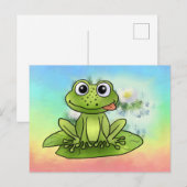 frecher Frosch im Teich Postkarte (Vorne/Hinten)