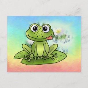 frecher Frosch im Teich Postkarte