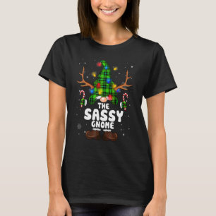 Frecher Gnom Rentier Weihnachtsbeleuchtung Pyjama T-Shirt