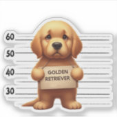 Frecher Golden Retriever Aufkleber (Vorderseite)