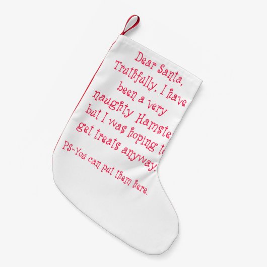 Frecher Hamster Kleiner Weihnachtsstrumpf (Vorderansicht (hängend))