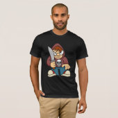 Frecher Junge mit Messer T-Shirt (Vorne ganz)