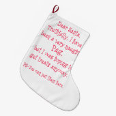 Frecher Mops Großer Weihnachtsstrumpf (Vorderansicht (hängend))