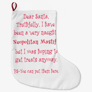 Frecher Neopolitan Mastiff Großer Weihnachtsstrumpf