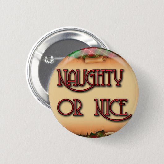 Frecher oder Nizza Weihnachtsknopf Button (Vorne & Hinten)