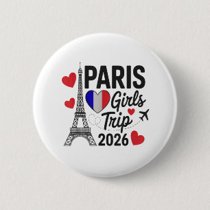 Frecher Paris Mädchen-Trip 2026 Urlaub Kinder Tref Button
