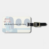 Frecher Retro Stewardess-Reise-Umbau Gepäckanhänger (Vorderseite horizontal)