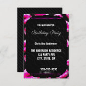 Frecher rosa Lippengeburtstag Einladung (Vorne/Hinten)