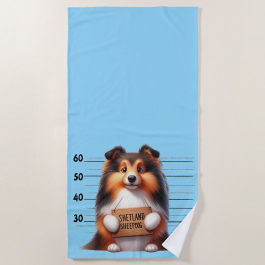 Frecher Shetland Sheepdog Strandtuch (Vorderseite)