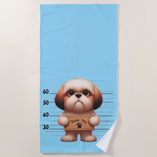 Frecher Shih Tzu Strandtuch (Vorderseite)