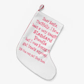 Frecher Standardpudel Kleiner Weihnachtsstrumpf (Vorderansicht (hängend))