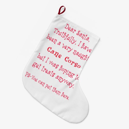 Frecher Stock Corso Großer Weihnachtsstrumpf (Vorderansicht (hängend))