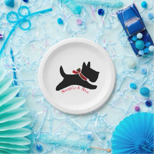 Frecher u. Nizza Scottie-Hund Pappteller (Party)