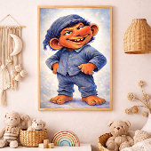 Frecher Wald-Troll-Junge Gemütliches Märchen Fotodruck