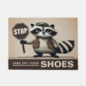 Frecher Waschbär Schuhe ausziehen sauberes Haus Fußmatte (Vorderseite)