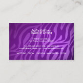 Frecher Zebra-Maskenbildner Visitenkarte (Rückseite)