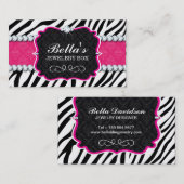 Frecher Zebra-Streifen und Diamant-Visitenkarte Visitenkarte (Vorne/Hinten)